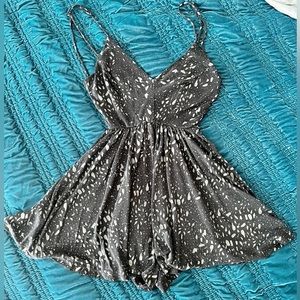 Silence + Noise Romper, Charcoal Color